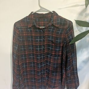 Plaid Button-Up Shirt